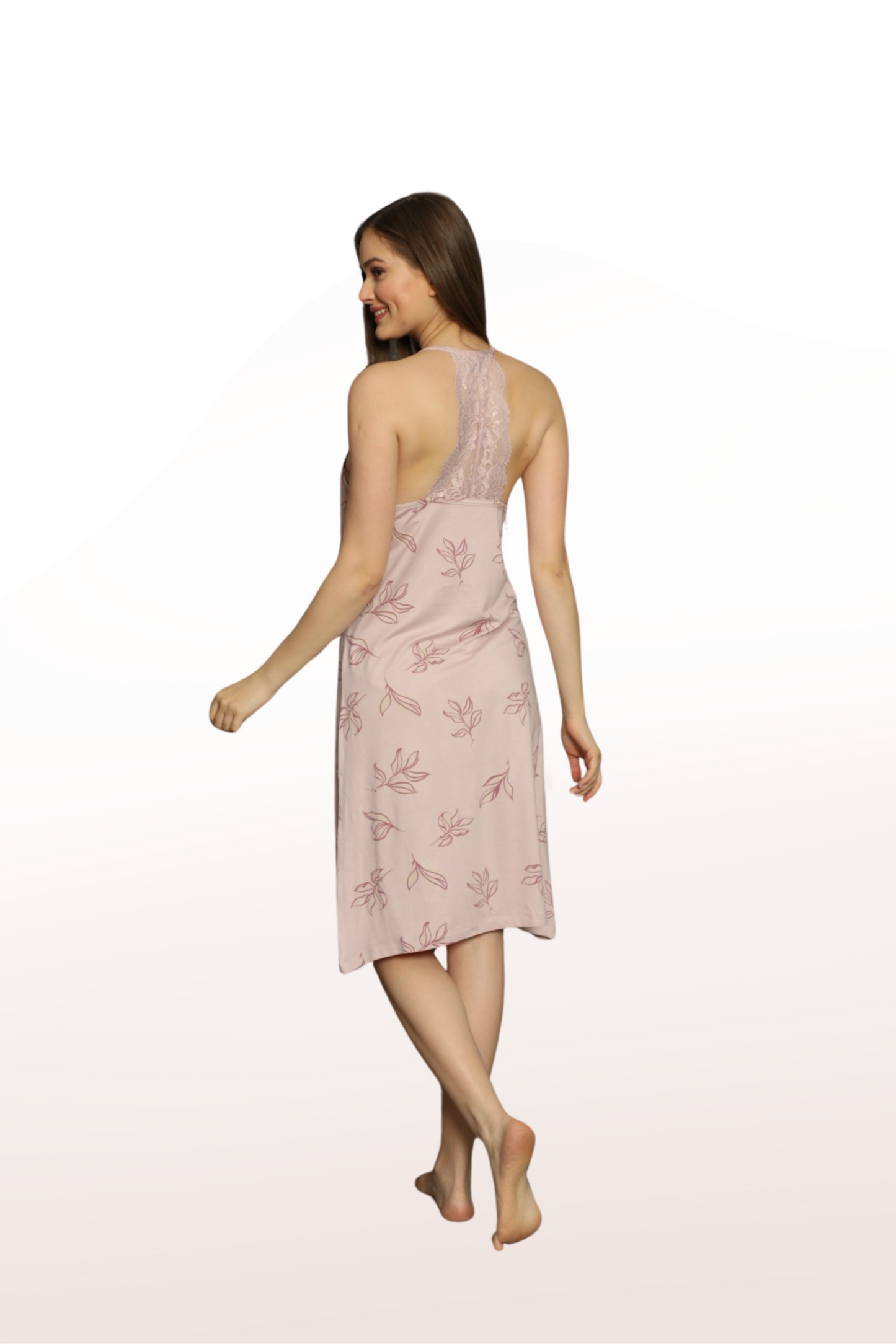 Willow Pattern Strap Lace Nightgown: Elegant and Comfortable Sleep Experience