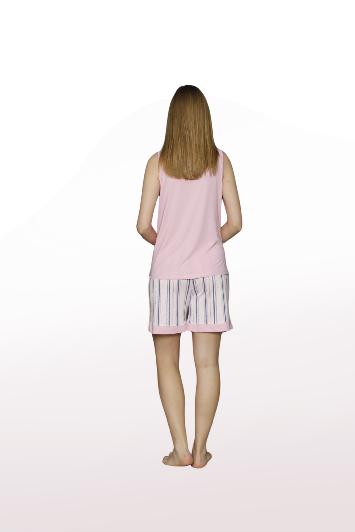 Striped Pattern Tank Top Shorts Pajama Set: Where Comfort and Style Meet